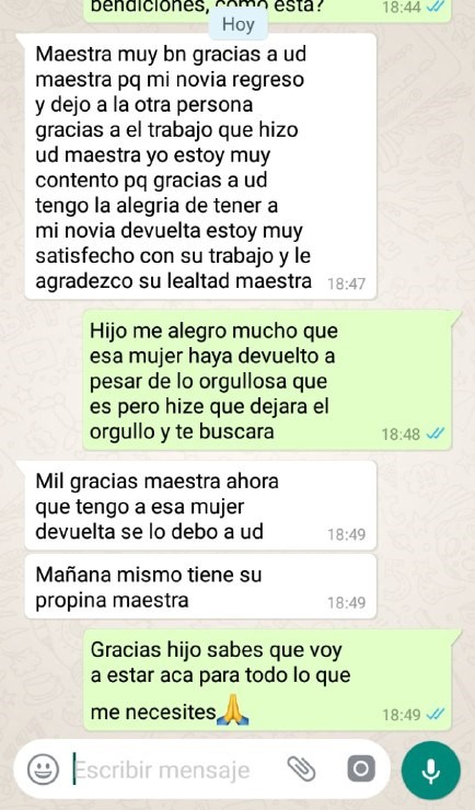 Testimonio de Servicio consultorio amarres de amor para parejas , Nancy Vidal (2)