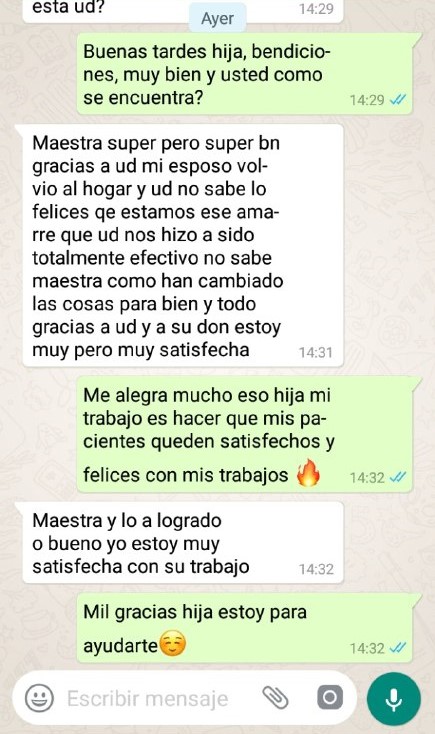 Testimonio de Servicio consultorio amarres de amor para parejas , Nancy Vidal (8)